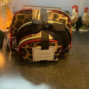 3 piece dome cosmetic set, leopard print